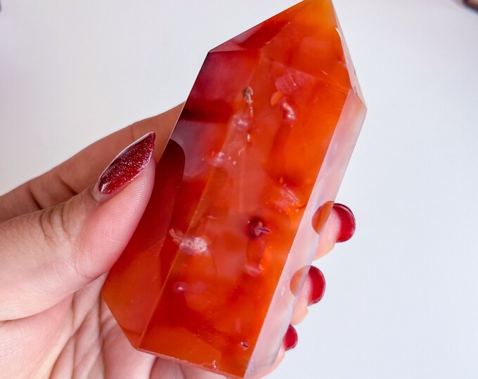 Carnelian crystal tower | Carnelian stone home decoration | carnelian stone healing crystal | birthstone gifts| wedding anniversary gift