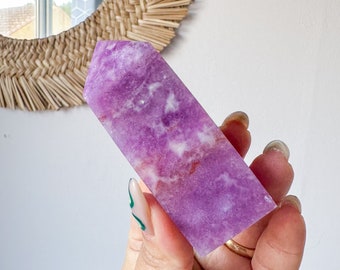 Fluorite crystal tower | Fuchsia fluorite |silk fluorite | pink fluorite | purple fluorite  crystal tower healing crystal home decoration