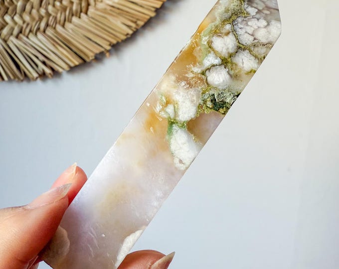 Flower agate geode Crystal tower (LY)  | High-quality flower agate crystal tower healing crystal home decor
