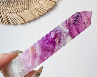 Dendritic Fluorite crystal tower | Fuchsia fluorite |silk fluorite | pink fluorite crystal tower healing crystal home decoration