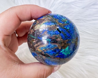 Azurite rare avec sphère en malachite