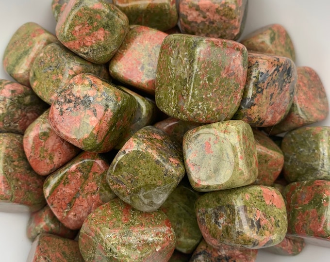 Unakite Polished cubic Tumblestone Healing Crystals