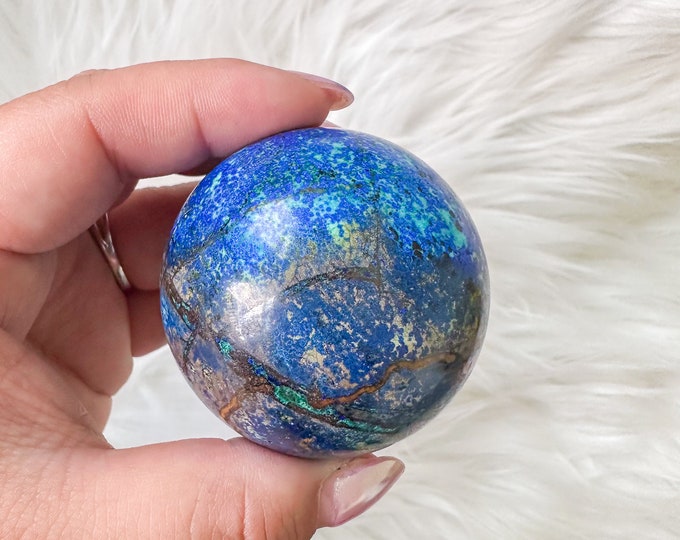 Rare Azurite with Malachite Sphere