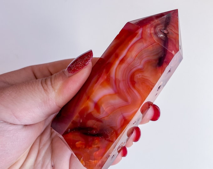 Carnelian crystal tower | Carnelian stone home decoration | carnelian stone healing crystal | birthstone gifts| wedding anniversary gift