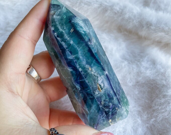 fluorite crystal tower healing crystal home decoration