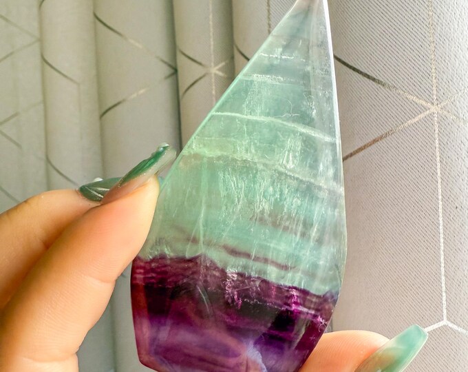 Green fluorite flame point healing crystal home decoration meditation | gift for her |gift for him |crystal gift