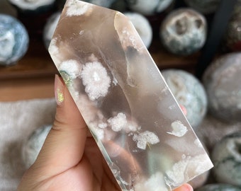 Druzy flower agate with carnelian Crystal tower carnelian flower agate crystal tower healing crystal home decor