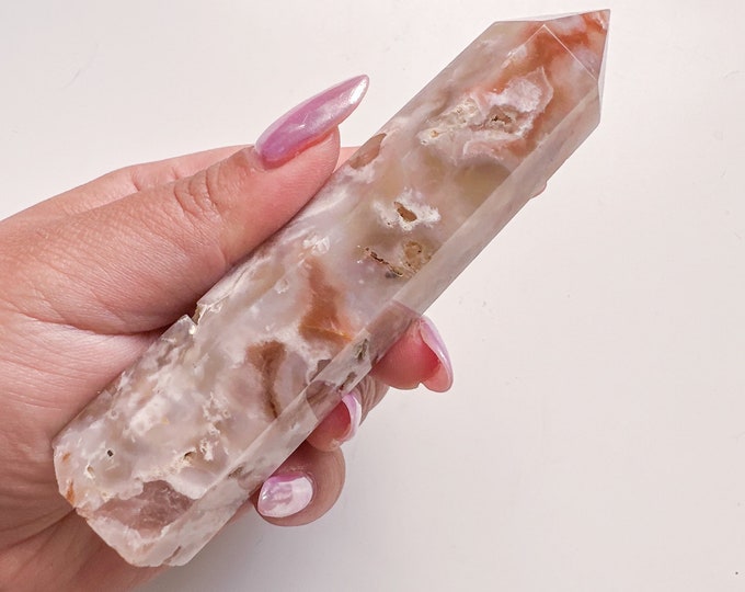 flower agate (PP) Crystal tower | flower agate crystal tower healing crystal home decor |crystal gift |unique home decor|