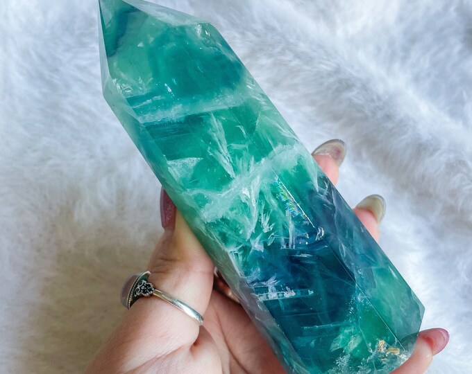 fluorite crystal tower healing crystal home decoration