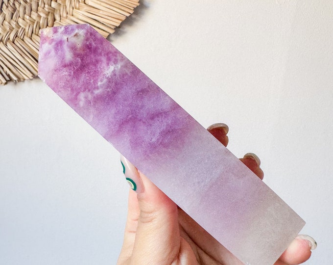 Fluorite crystal tower | Fuchsia fluorite |silk fluorite | pink fluorite | purple fluorite  crystal tower healing crystal home decoration