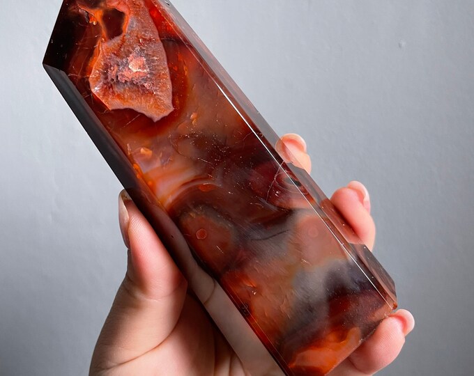 Carnelian crystal tower | Carnelian stone home decoration | carnelian stone healing crystal | birthstone gifts| wedding anniversary gift