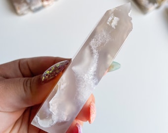 Druzy flower agate geode Crystal tower pink flower agate crystal tower healing crystal home decor