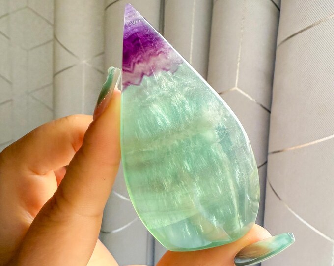 Green fluorite flame point healing crystal home decoration meditation | gift for her |gift for him |crystal gift