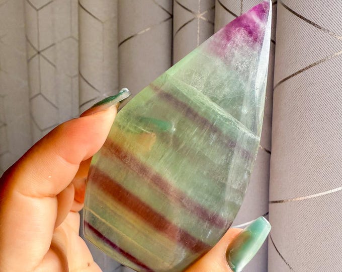 Green fluorite flame point healing crystal home decoration meditation | gift for her |gift for him |crystal gift