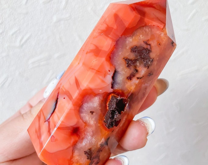 Carnelian crystal tower | Carnelian tower home decoration | carnelian stone  healing crystal | birthstone gifts| wedding anniversary gift