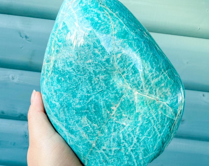 Shimmery Large Amazonite High quality crystal freeform healing crystal home decor