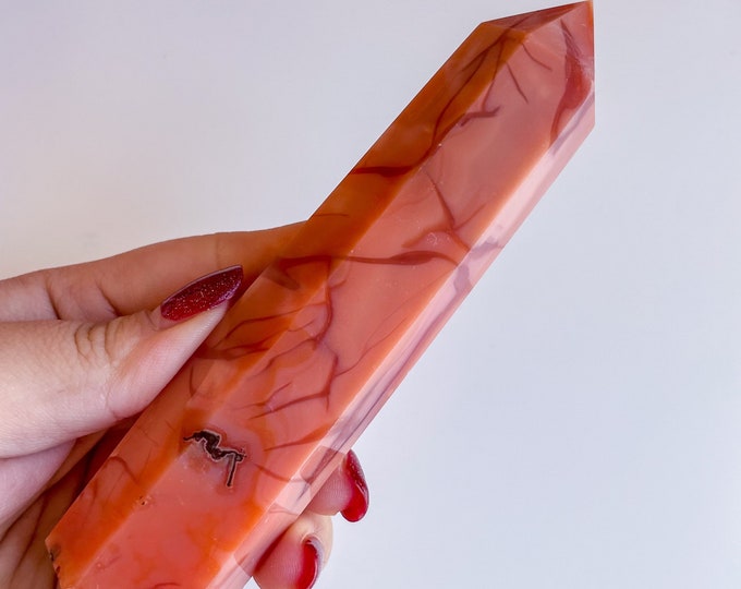 Carnelian crystal tower | Carnelian stone home decoration | carnelian stone healing crystal | birthstone gifts| wedding anniversary gift
