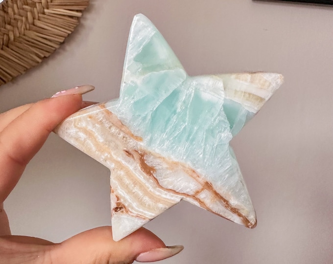 Caribbean Blue Calcite Crystal Star - Home Decoration | Healing Crystal Decor