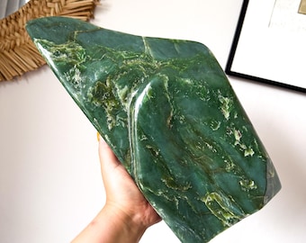 Large Jade naphrite crystal freeform Healing Crystal home decor