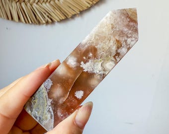 Flower agate geode Crystal tower (LY)  | High-quality flower agate crystal tower healing crystal home decor