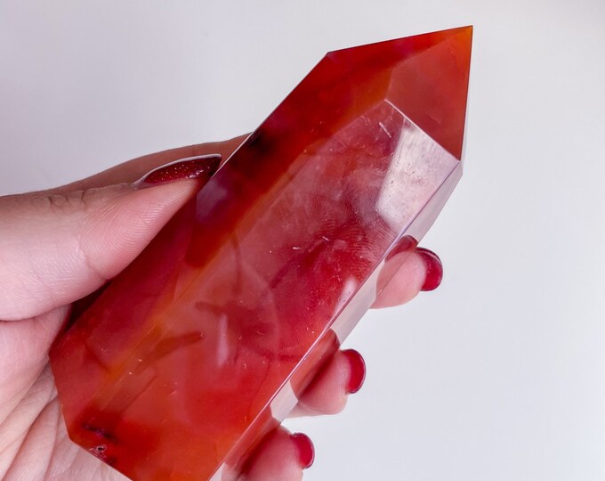 Carnelian crystal tower | Carnelian stone home decoration | carnelian stone healing crystal | birthstone gifts| wedding anniversary gift