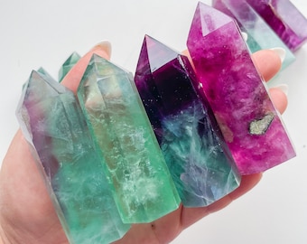 fluorite tower point healing crystal home decoration meditation reiki practice