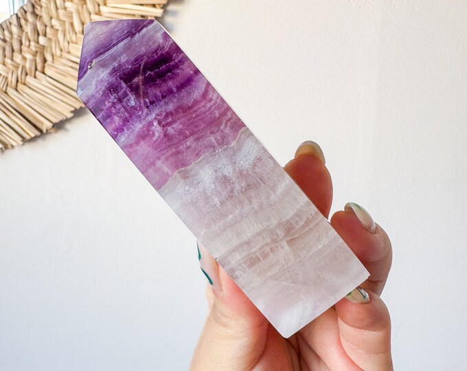 Fluorite crystal tower | Fuchsia fluorite |silk fluorite | pink fluorite | purple fluorite  crystal tower healing crystal home decoration