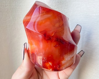 Carnelian crystal flame | Carnelian home decoration | carnelian stone healing crystal | birthstone gifts| wedding anniversary gift