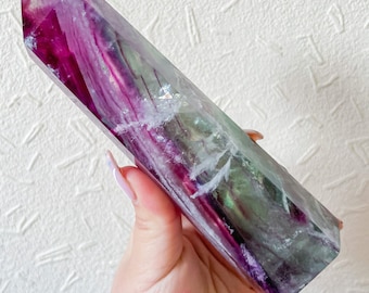 Fluorite crystal towers healing crystal home decoration | premium snowflake fluorite crystal tower