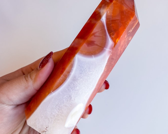 Carnelian crystal tower | Carnelian stone home decoration | carnelian stone healing crystal | birthstone gifts| wedding anniversary gift