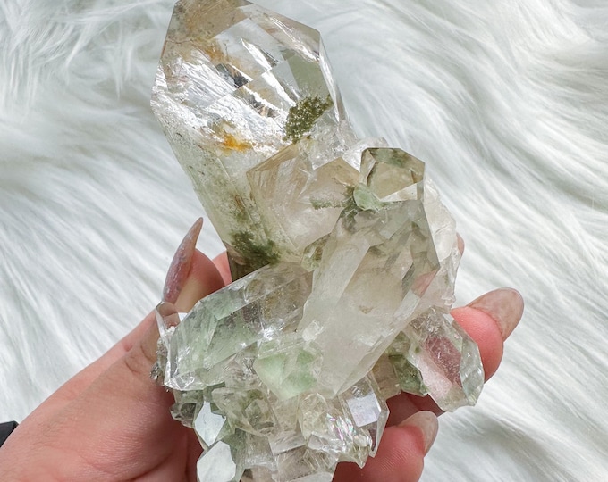 chlorite quartz mineral specimen | premium crystal cluster | crystal healing home decoration | healing crystal | crystal decoration