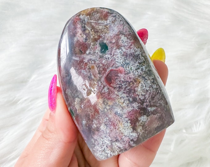 Ocean Jasper with Blue chalcedony crystal freeform healing crystal home decor