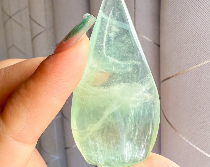Green fluorite flame point healing crystal home decoration meditation | gift for her |gift for him |crystal gift