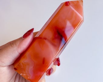 Carnelian crystal tower | Carnelian stone home decoration | carnelian stone healing crystal | birthstone gifts| wedding anniversary gift