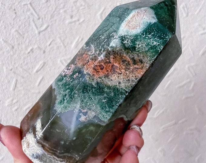 Druzy Ocean Jasper crystal tower healing crystal home decor