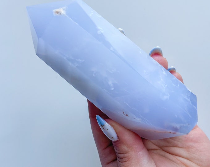 Blue chalcedony crystal tower｜ crystal tower healing crystal healing journey home decoration