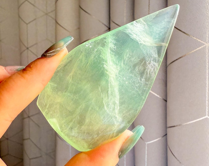 Green fluorite flame point healing crystal home decoration meditation | gift for her |gift for him |crystal gift