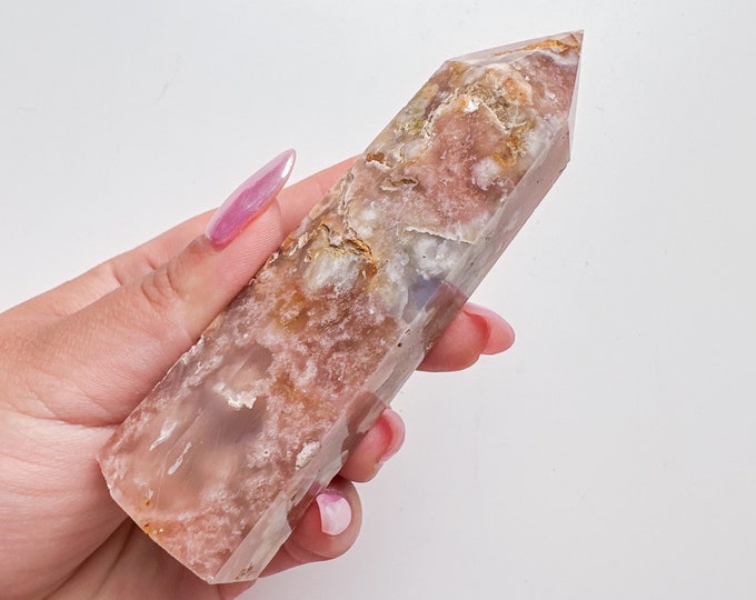 flower agate (PP) Crystal tower | flower agate crystal tower healing crystal home decor |crystal gift |unique home decor|