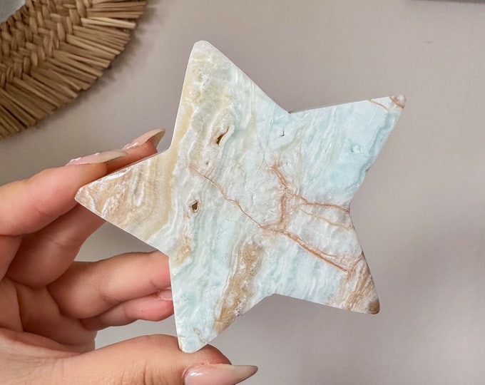 Caribbean Blue Calcite Crystal Star - Home Decoration | Healing Crystal Decor
