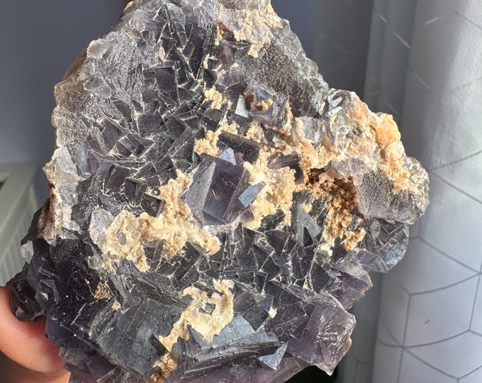 Rare Indigo fluorite premium fluorite specimen ( Pakistan, Baluchistan province, lorlai district ) crystal mineral specimen