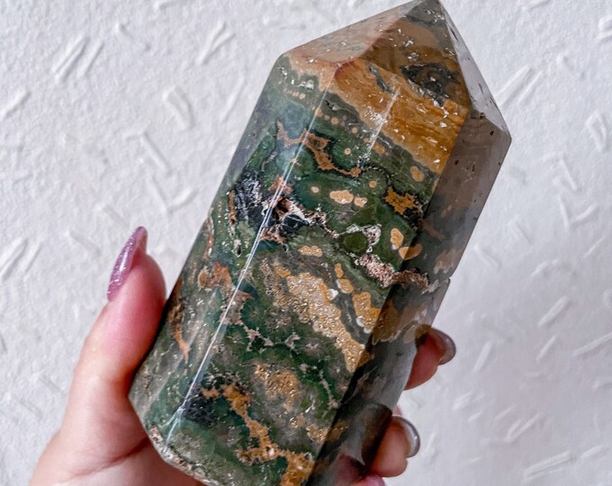 Ocean Jasper crystal tower healing crystal home decor
