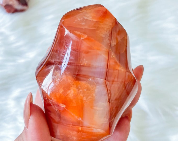 Carnelian crystal flame | Carnelian stone home decoration | carnelian stone healing crystal | birthstone gifts| wedding anniversary gift