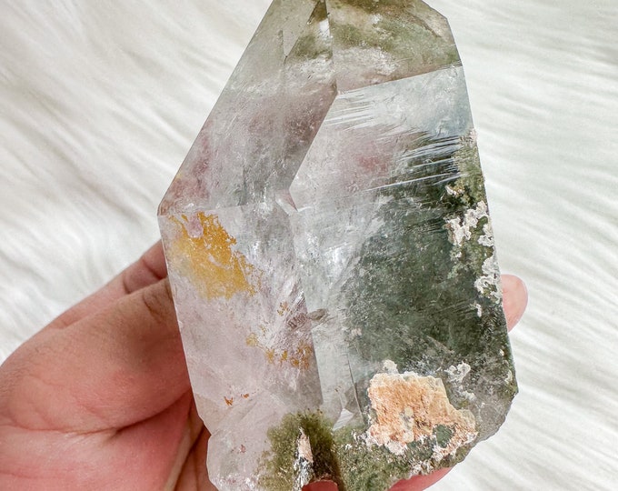 Rare twinflame chlorite  Lemurian quartz mineral specimen | premium crystal collection | healing crystal | crystal decoration