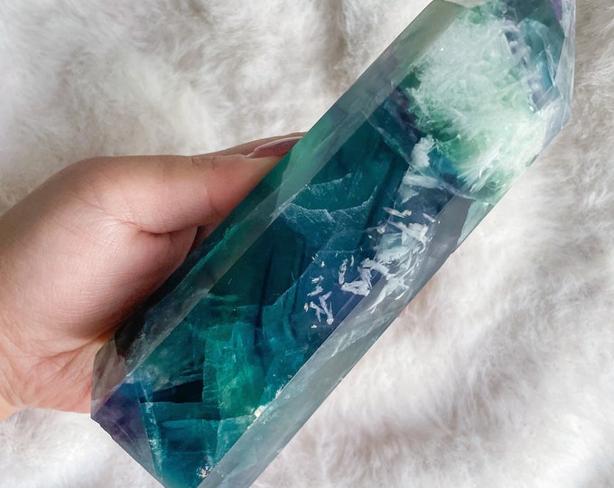 fluorite crystal tower healing crystal home decoration