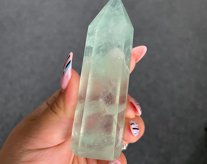 Fluorite crystal towers healing crystal home decoration | premium snowflake fluorite crystal tower