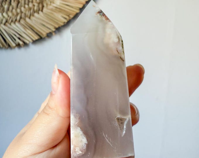 Flower agate geode Crystal tower (LY)  | High-quality flower agate crystal tower healing crystal home decor