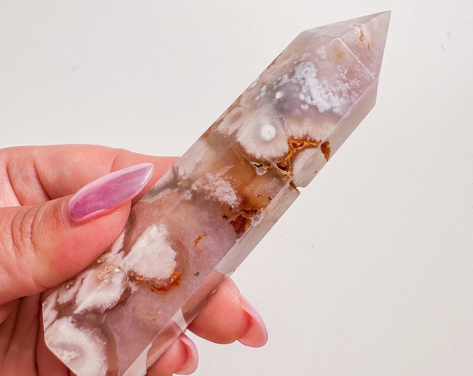 flower agate (PP) Crystal tower | flower agate crystal tower healing crystal home decor |crystal gift |unique home decor|