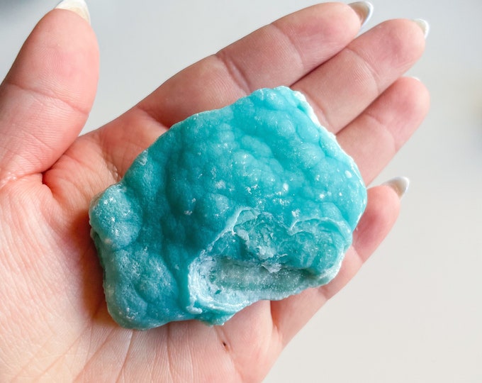 Blue aragonite with azurite and calcite rare crystal specimen