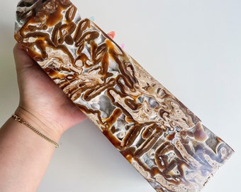 Chocolate calcite XL large crystal tower chunky crystal tower healing crystal healing journey home decoration
