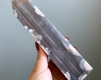 Flower agate crystal tower |cherry blossom agate home decoration | flower agate specimen | healing crystal | birthday gift|anniversary gift